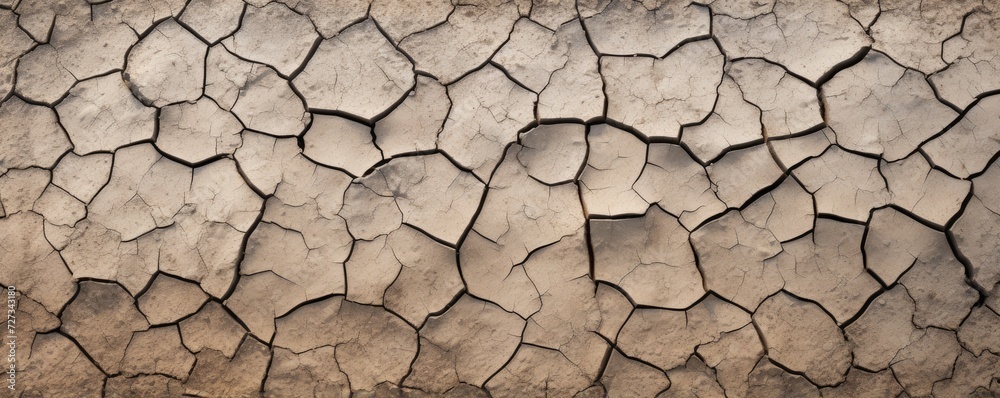 Texture of dry cracked ground surface with sunset light, climate change, banner panorama. Generative Ai. Texture of dry cracked ground surface with sunset light, climate change, banner panorama. Generative Ai.