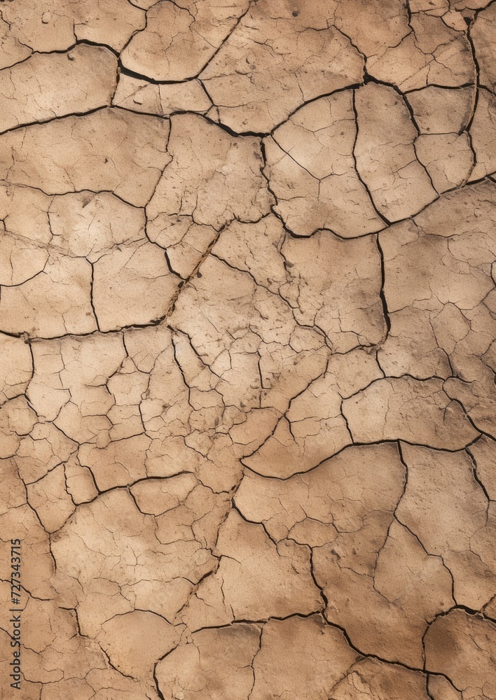 Texture of different shades of brown dry cracked ground surface, climate change. Generative Ai. Texture of different shades of brown dry cracked ground surface, climate change. Generative Ai.
