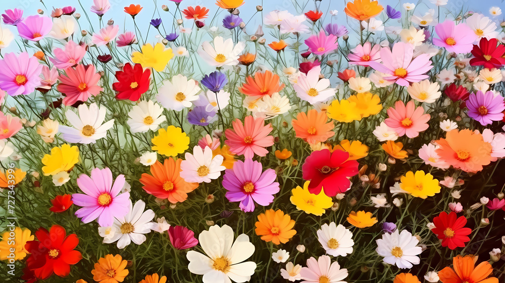 Seamless flower background, colorful flower background