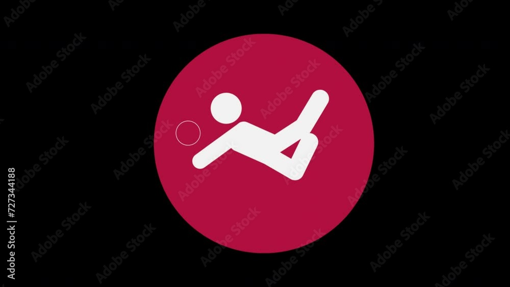 Pictograma de los Juegos Olímpicos de lado derecho con el deporte voleibol de playa con alpha en un circulo rojo