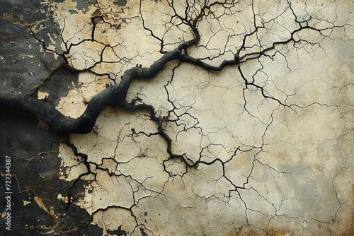 Abstract chemogram, chemigram wallpaper, texture portraying a close up of a colored cracks and veins in the ground. desolate reminder of a harsh drought.  photo