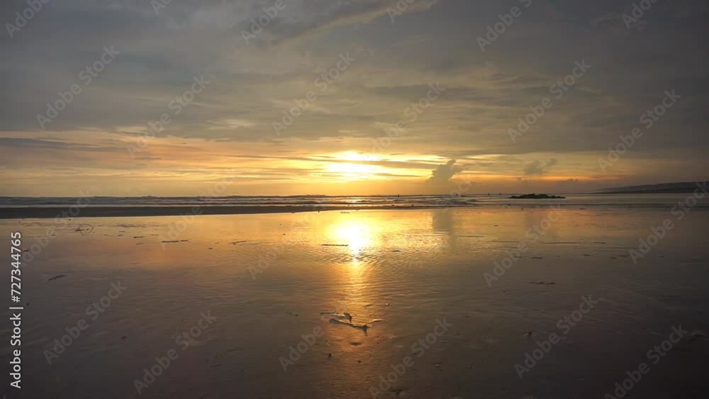 beautiful evening beach view before sunset with small waves on Cipatujah Tasikmalaya beach beautiful evening beach view before sunset with small waves on Cipatujah Tasikmalaya beach