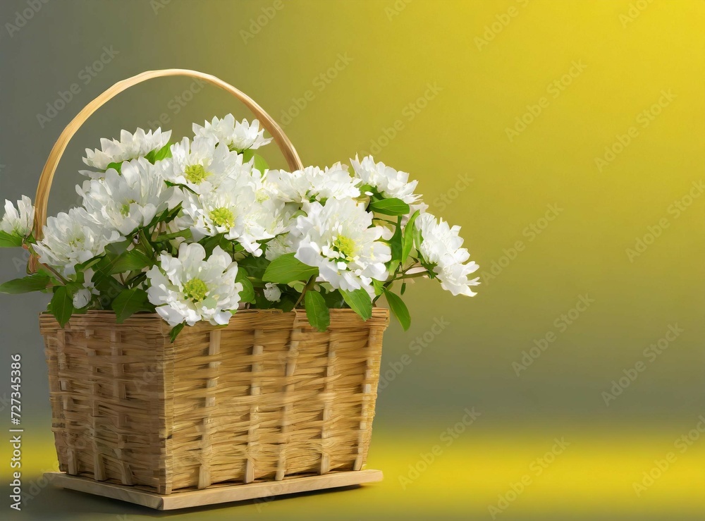 Beautiful basket with flowers