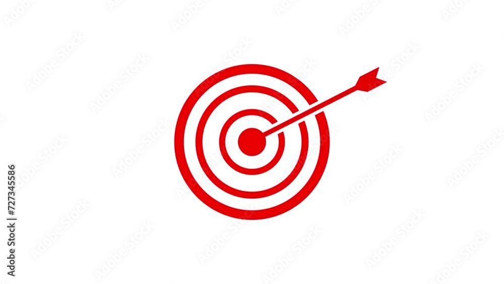 Arrow hitting the center of target - success business concept. business goals achievement, target icon