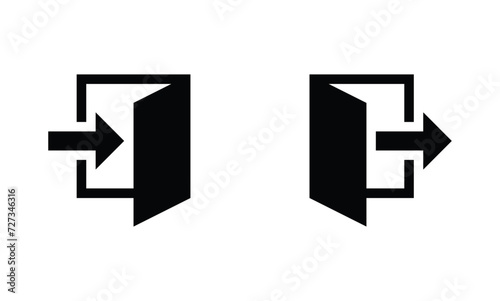 Login and logout icon, Sign In and Sign Out icon. entrance, exit icon. sign. Editable Vector Illustration