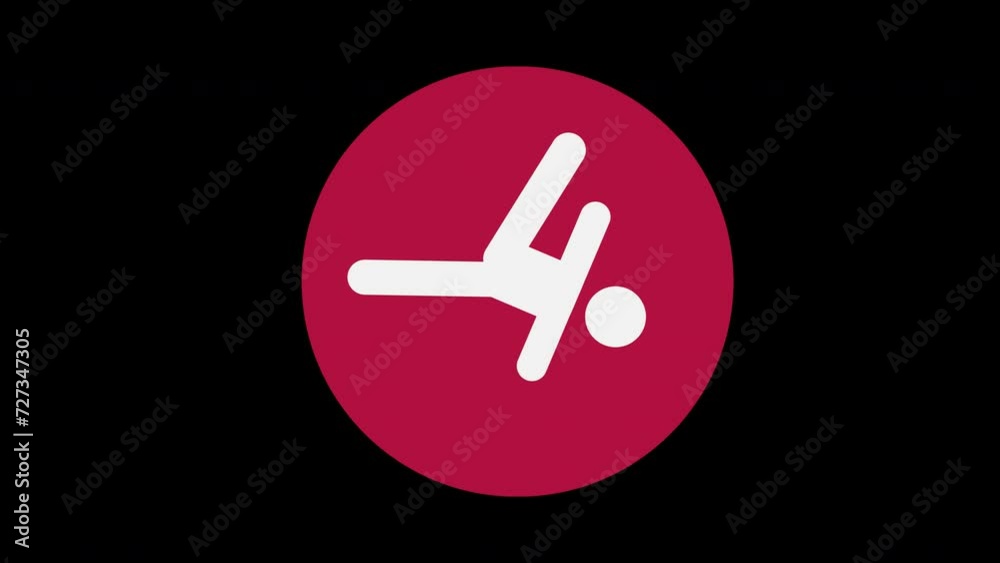 Pictograma de los Juegos Olímpicos de lado derecho con el deporte breaking con alpha en un circulo rojo
