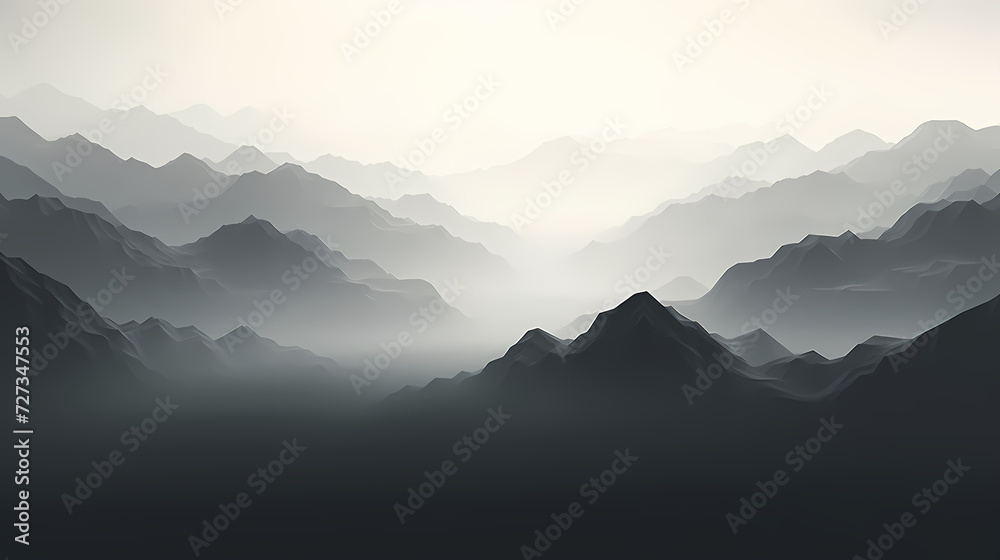 Stunning mountains, panoramic peaks PPT background