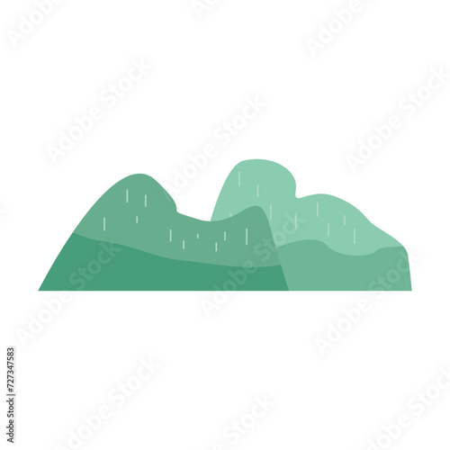 flat color vector mountain object