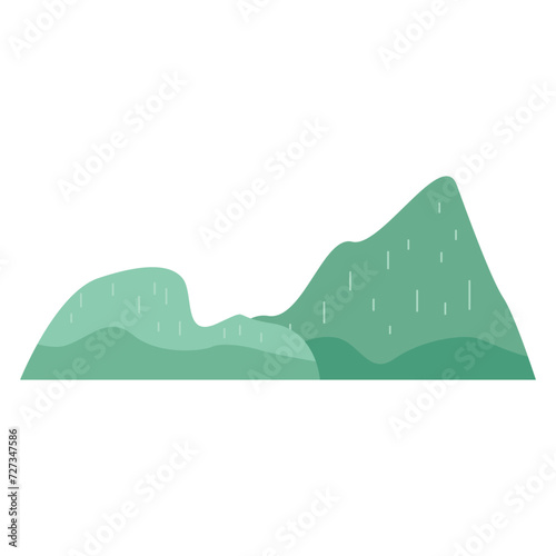flat color vector mountain object