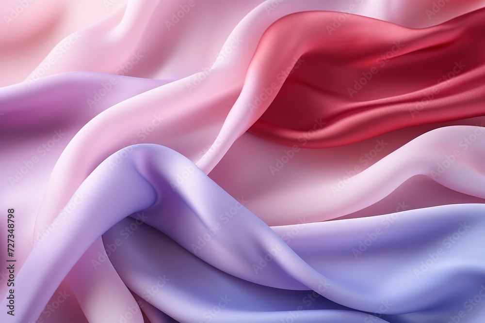 Obraz premium Abstract pastel colors wavy crumpled shiny satin silk fabric textured textile background