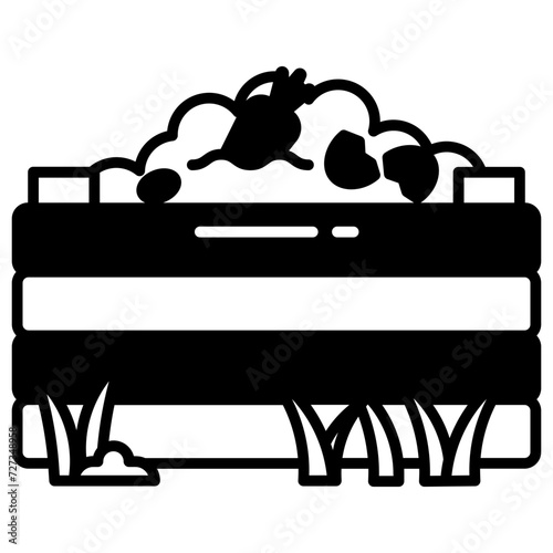 composting glyph and line vector illustration