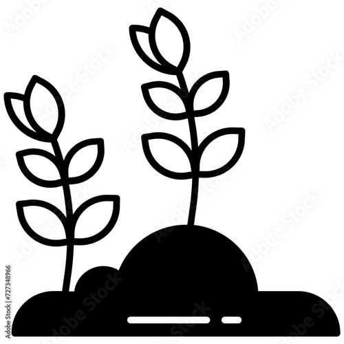 fertile soil glyph and line vector illustration