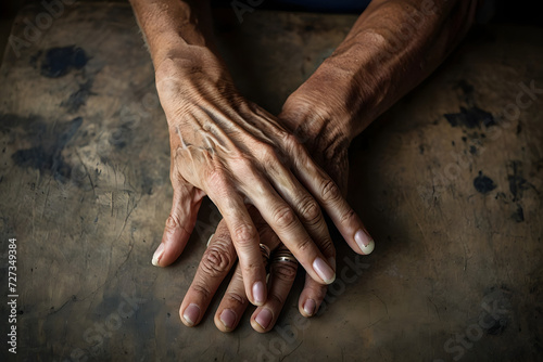 Concept photo of old hands, people photography