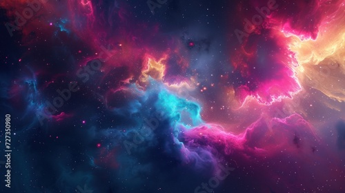 multi-colored space and universe in rainbow colors. concept space, galaxies, colored, cosmic smoke