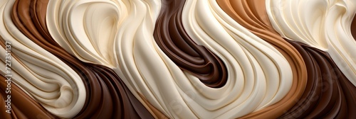 texture of dark and brown chocolate, ice cream or dessert cream. concept cream, ice cream, texture, desserts, sweet photo