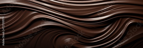 texture of bitter or milk chocolate close-up, banner with space for text sweets. concept, chocolate, liquid, spirals, background, dark, sugar photo