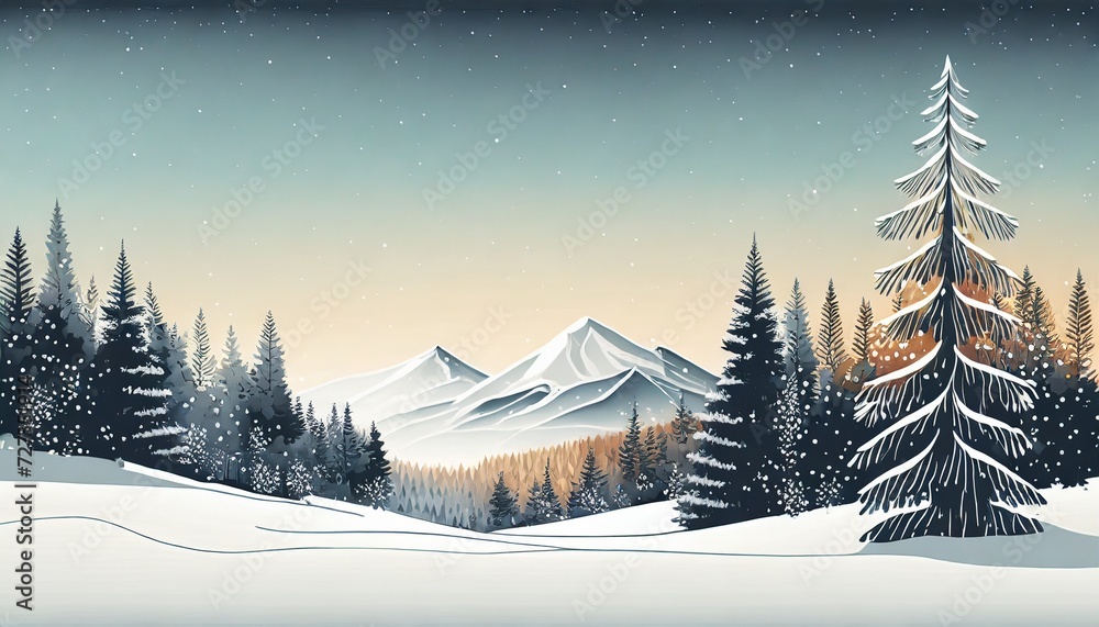 Fototapeta premium winter mountain landscape