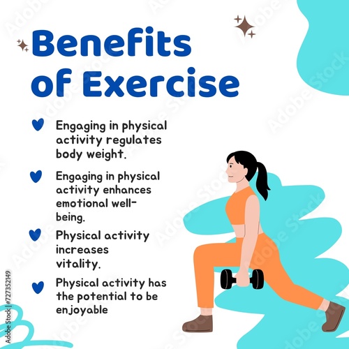 Blue Cute Benefits Of Exercise Post 