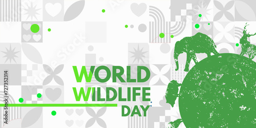  World Wildlife Day- vector illustration, banner