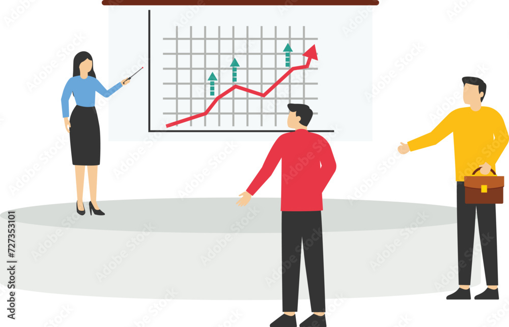 Boss woman explaining business regional marketing strategy to employees group using diagrams, notes on whiteboard. Staff planner meeting. Leader planning strategy. Flat vector character illustration
Boss woman explaining business regional marketing strategy to employees group using diagrams, notes on whiteboard. Staff planner meeting. Leader planning strategy. Flat vector character illustration