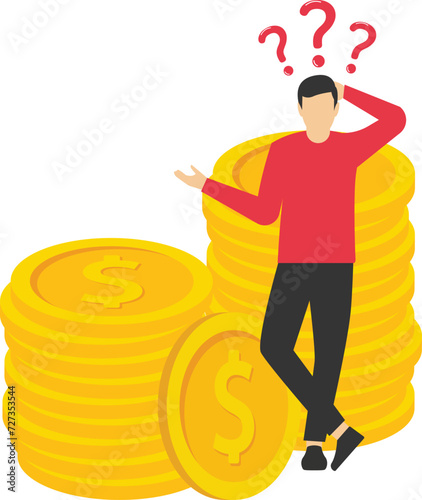 Where to invest, pay off debt or invest to earn profit, financial choice or alternative to make decision concept, businessman investor holding money coin thinking about investment.

