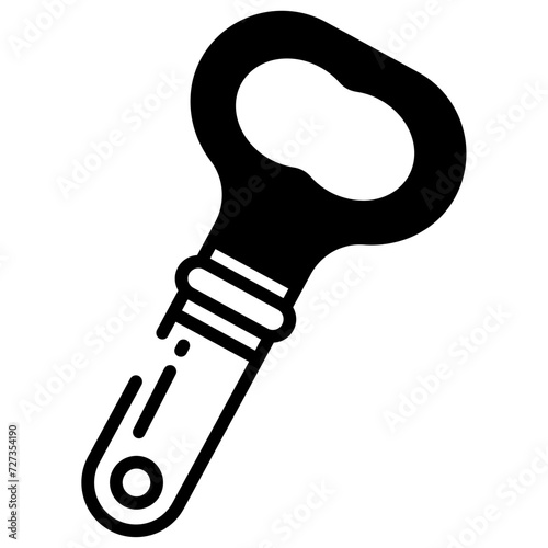 bottle opener glyph and line vector illustration