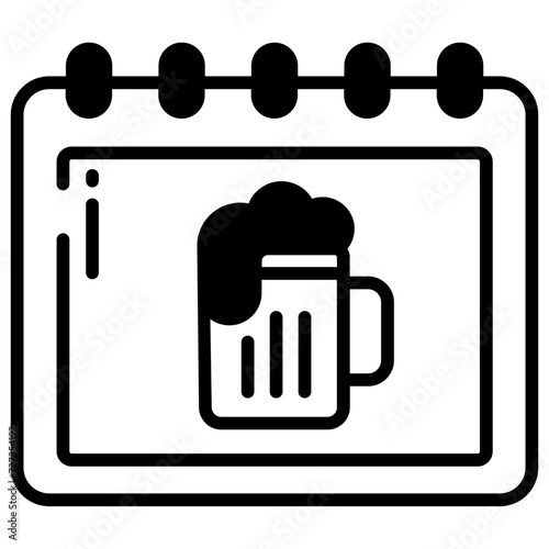 October fest glyph and line vector illustration