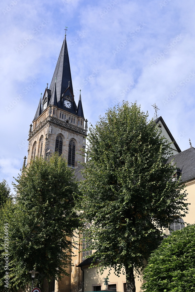 Blick auf die Katholische Kirche St. Lambertus im Zentrum der Stadt Ascheberg im Münsterland
