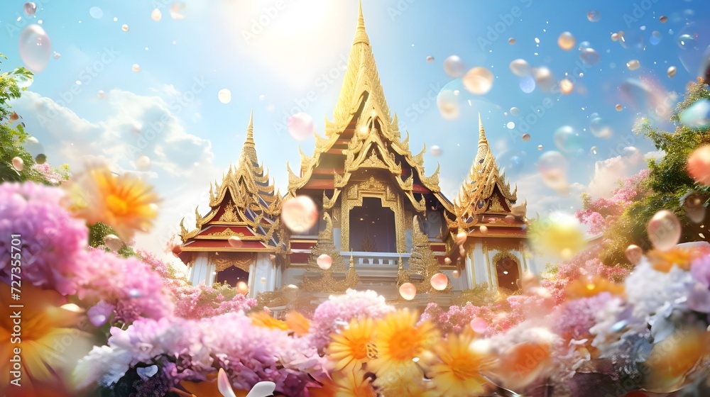Beautiful Sand Castle Pagoda along the Beach during Songkran Beautiful Sand Castle Pagoda along the Beach during Songkran