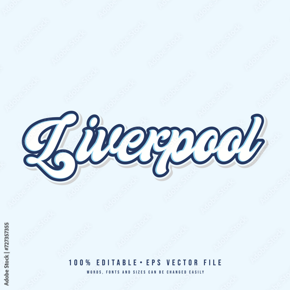 Liverpool text effect vector. Editable college t-shirt design printable text effect vector	
