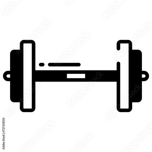 Dumbbell glyph and line vector illustration