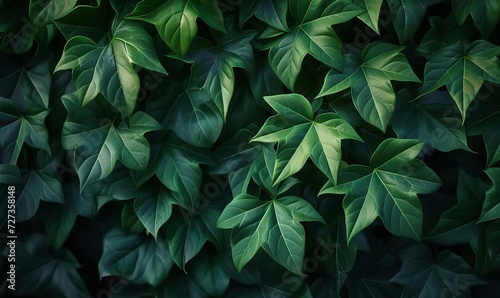 Green Leaves on Abstract Background in the Style of [Specify the Style]