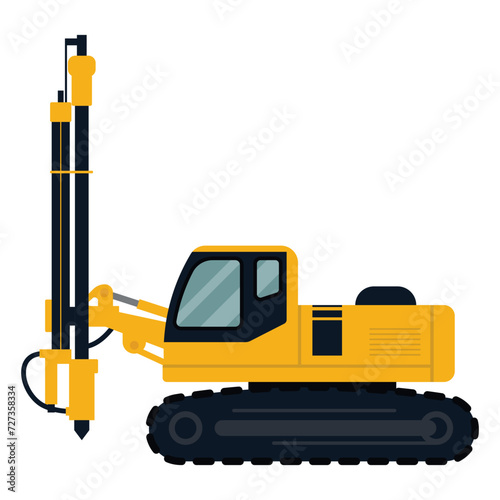 Pile driver icon. Heavy machinery. Vector illustration.
