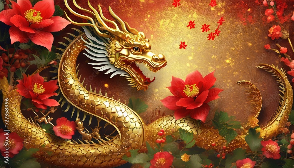Obraz premium chinese dragon statue
