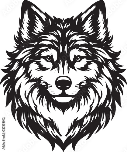 wolf head silhouette vector image, vector artwork of a wolf head © MA