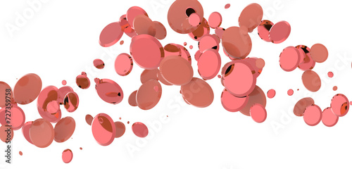 3d confetti png. red confetti falls from the sky.