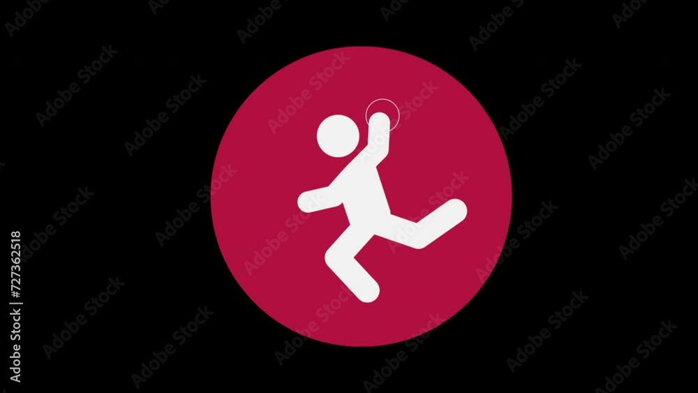 Pictograma de los Juegos Olímpicos de lado derecho con el deporte balonmano con alpha en un circulo rojo Pictograma de los Juegos Olímpicos de lado derecho con el deporte balonmano con alpha en un circulo rojo