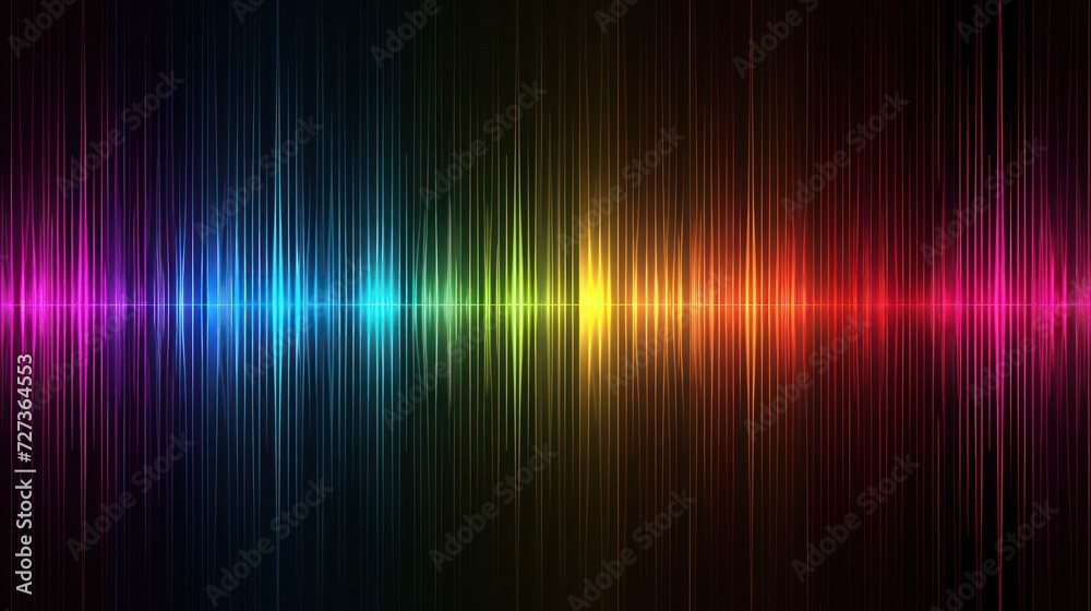 Fototapeta premium soundwave background, futuristic RGB wallpaper with colorful neon wave light