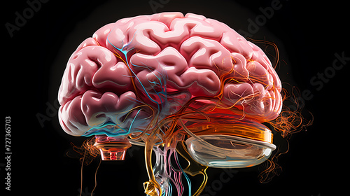 Abstract human brain or light bulb, creative PPT background