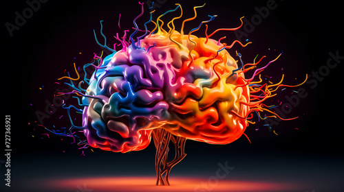 Abstract human brain or light bulb, creative PPT background