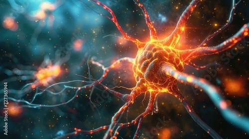 Illustration of neurons using digital techniques. © OLGA