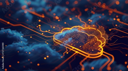 Cloud computing and network security concept. Generate AI image