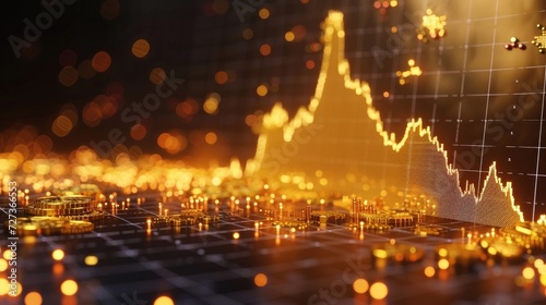 Chart analyzing the financial growth potential of gold trading.