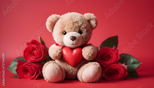 teddy bear with roses