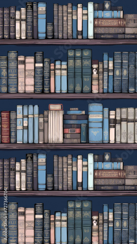Vintage Books on Shelves