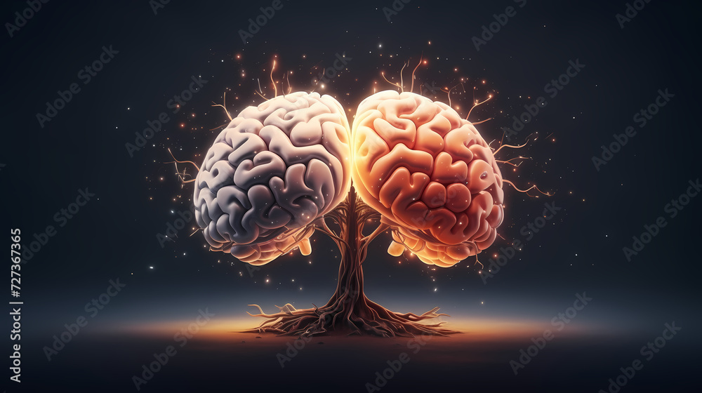 Abstract human brain or light bulb, creative PPT background Abstract human brain or light bulb, creative PPT background