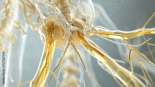 Compressed sciatic nerve in humans. photo