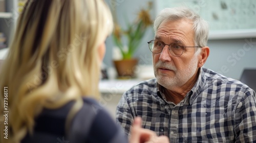 Engaging with a patient. photo