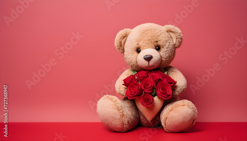 teddy bear with roses
