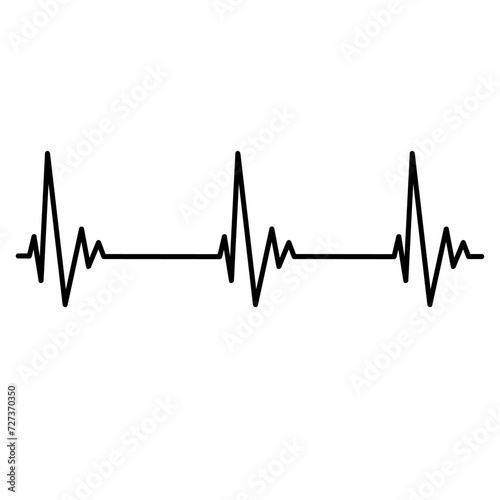 Normal heart rate shows the rhythm of the heart that is pumping. Line illustration on white background. Vector illustration